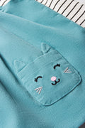 Corduroy Pinafore Set Blue (3)