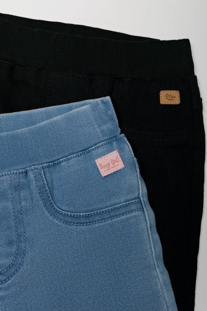 2 Pack Jeggings Black And Blue