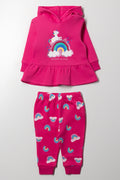 Hooded Peplum Tracksuit Pink