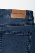 Flare Leg Denim Jean With Slit Dark Blue (3)