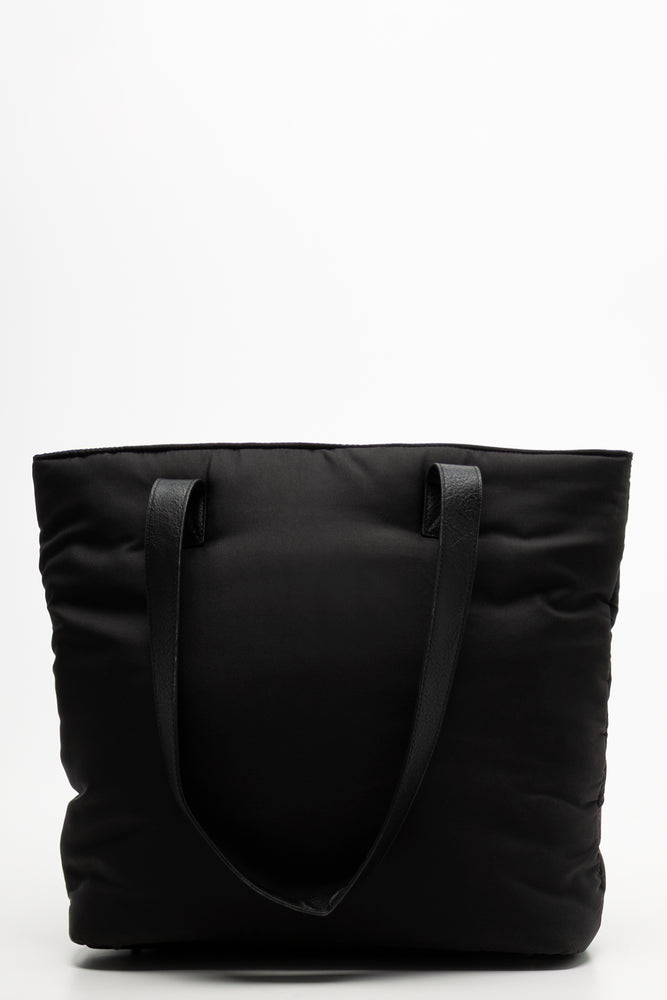 Large Puffer Tote Bag Black (2)