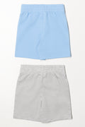 Mickey Mouse 2 Pack Knit Shorts Blue And Grey (3)