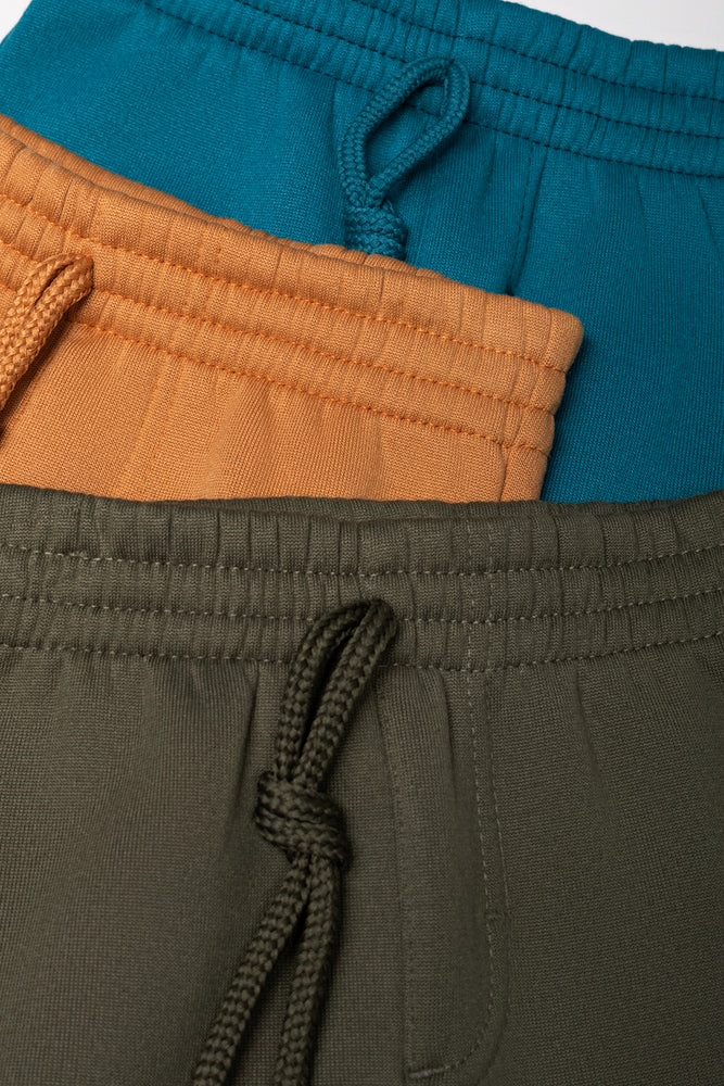3 Pack Trackpants Brown, Green And Natural