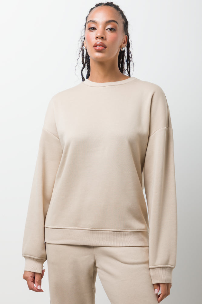 Crew Neck Tracktop Natural