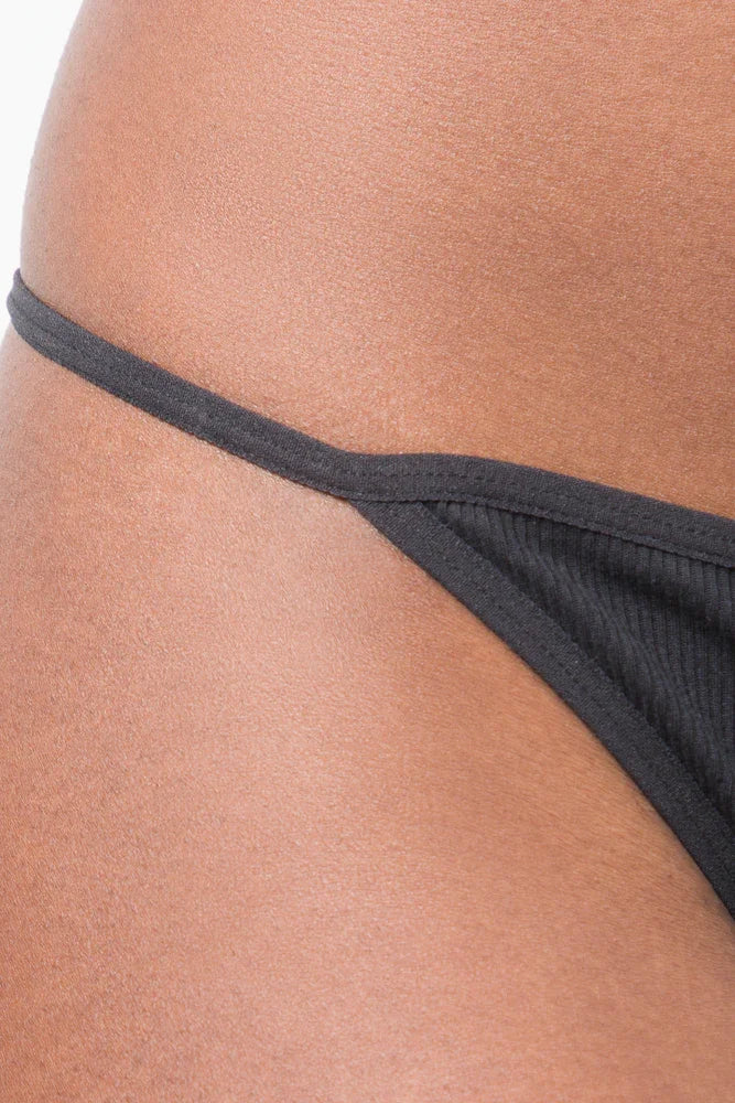 3 Pack Strappy Thongs Black, Grey And White (3)