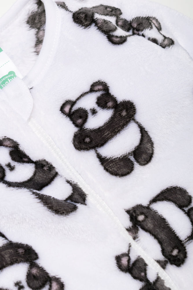Panda Print Babygrow White