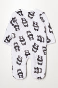 Panda Print Babygrow White (2)