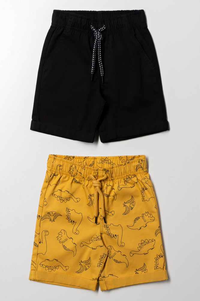 2 Pack Woven Shorts Black And Blue | Bottoms & Jeans | Ackermans