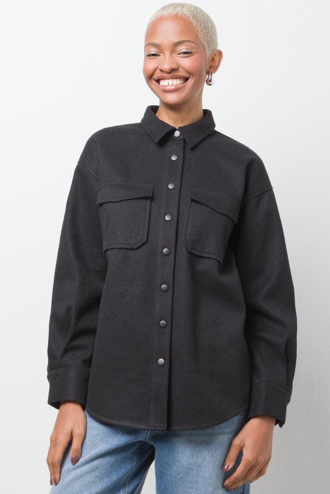 Melton Shirt Black