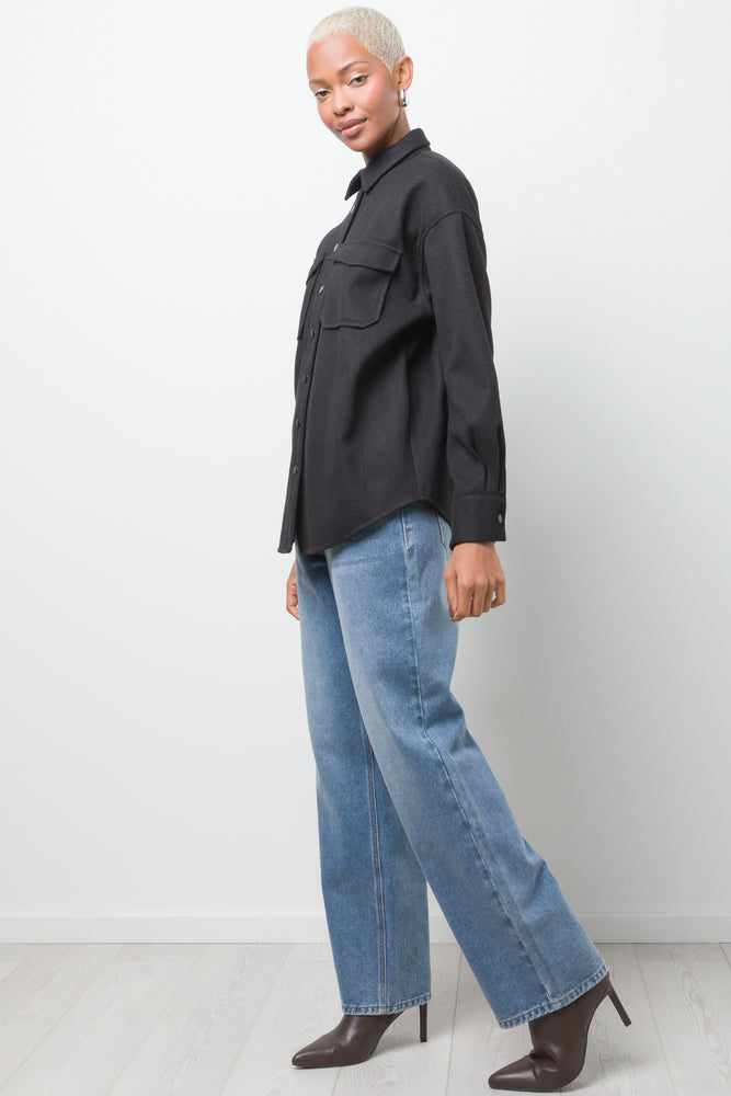 Melton Shirt Black