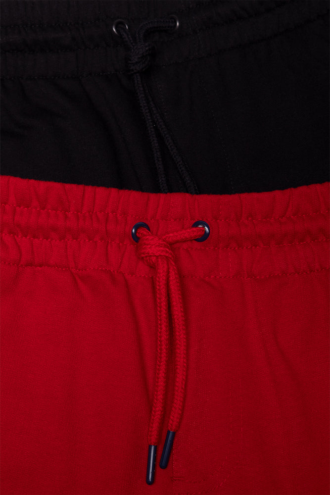 2 Pack Knit Shorts Black & Red
