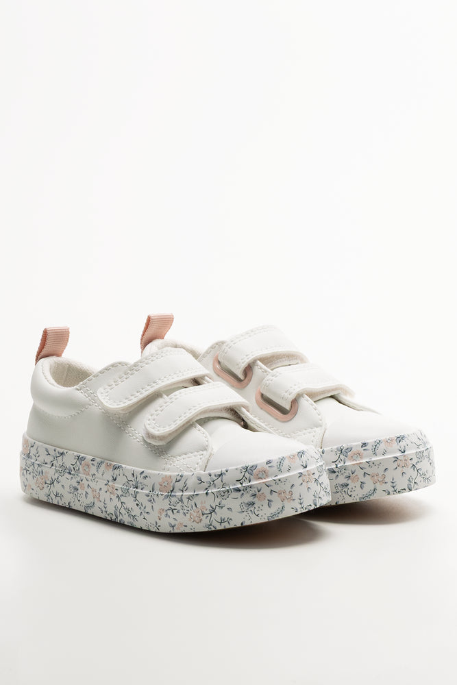 Floral Sole Sneakers White