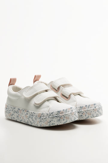 Floral Sole Sneakers White