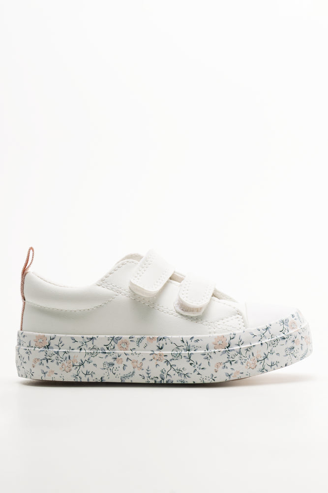 Floral Sole Sneakers White