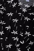 Palm Print Top With Knot Black (1)