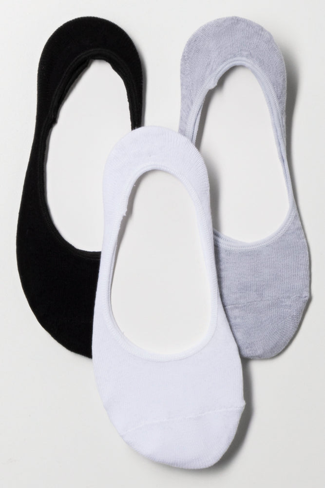 3 Pack Secret Socks Black, White And Grey