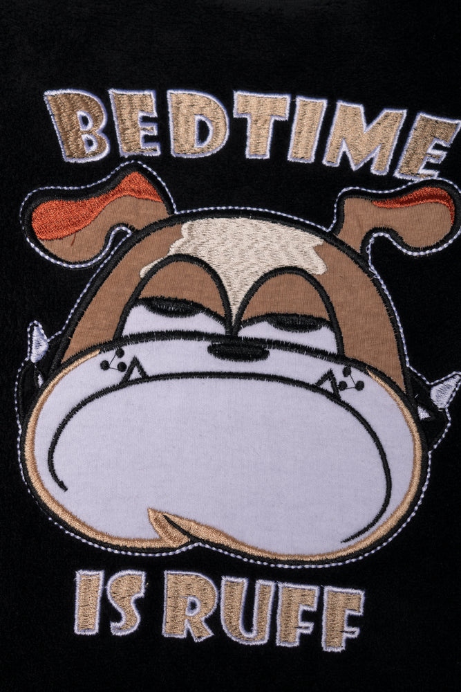 Bulldog Long Sleeve Fleece Pyjama Set Black (1)