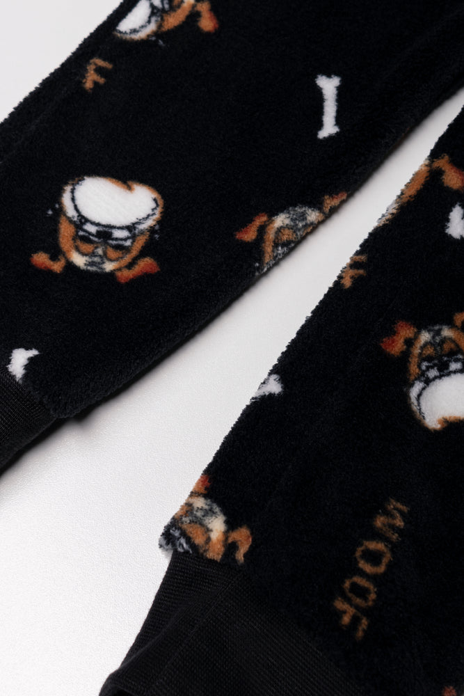 Bulldog Long Sleeve Fleece Pyjama Set Black (2)