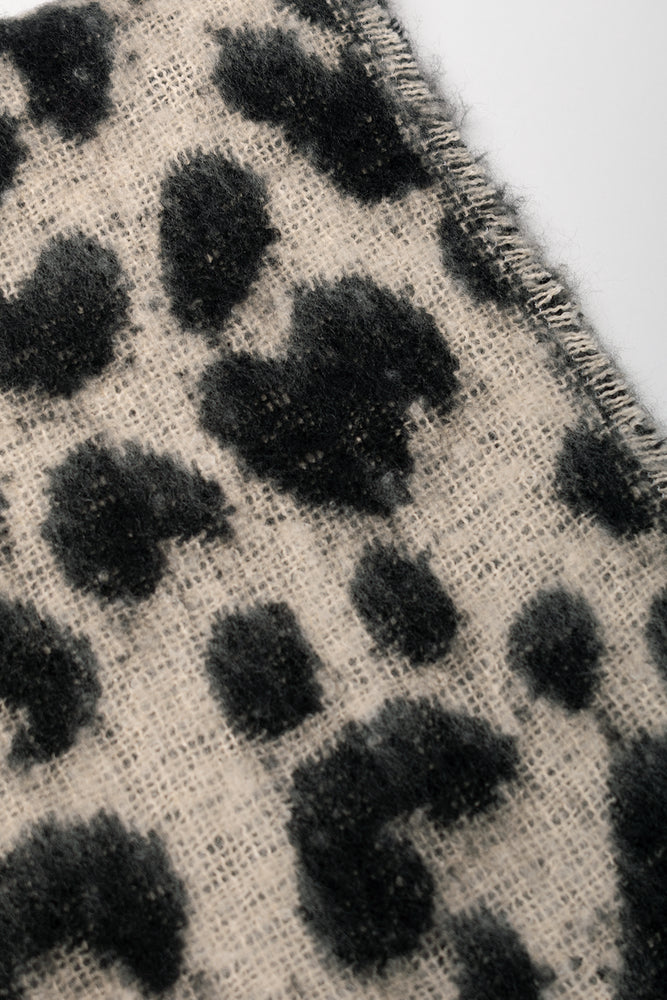 Leopard Print Blanket Scarf Brown