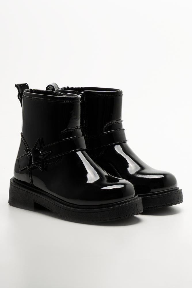 Star Double Strap Boots Black