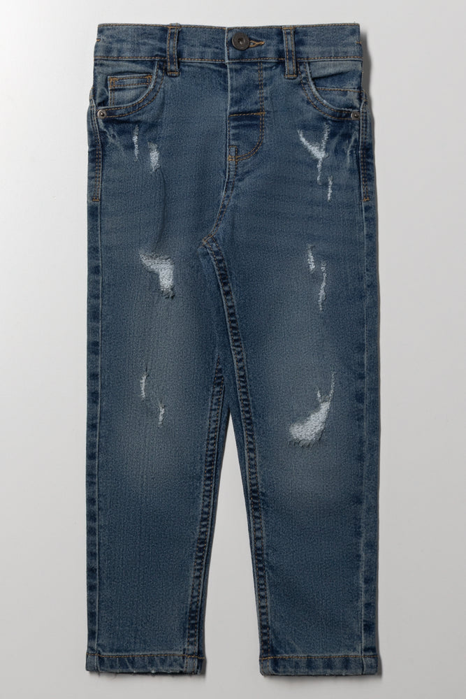 Ripped Skinny Denim Jeans Blue