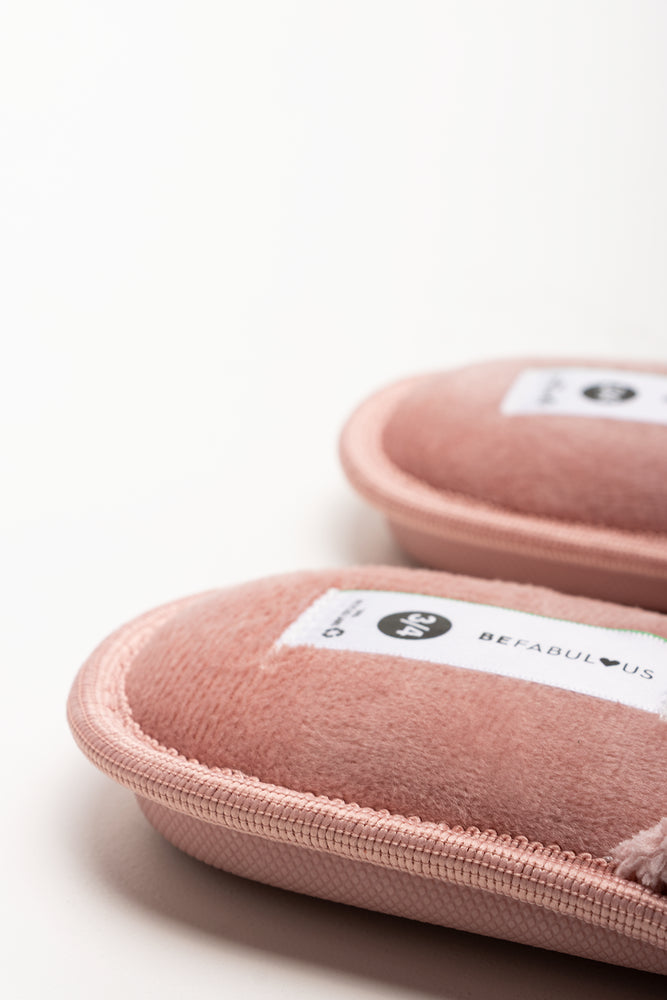 Rib Open Toe Slippers Pink (3)