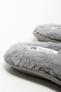 Satin Bow Open Toe Slippers Grey (3)