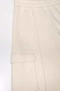 Wide Leg Cargo Trackpants Natural (1)