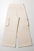 Wide Leg Cargo Trackpants Natural (2)