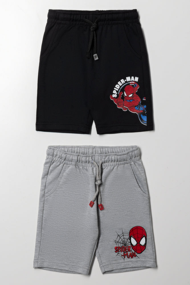 2 Pack Spider-Man Shorts Grey And Black