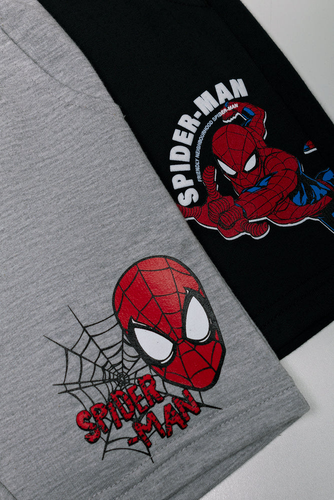 2 Pack Spider-Man Shorts Grey And Black (1)