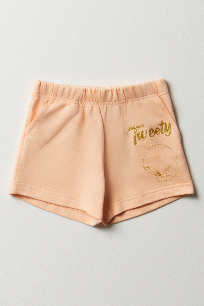 Tweety Shorts Peach