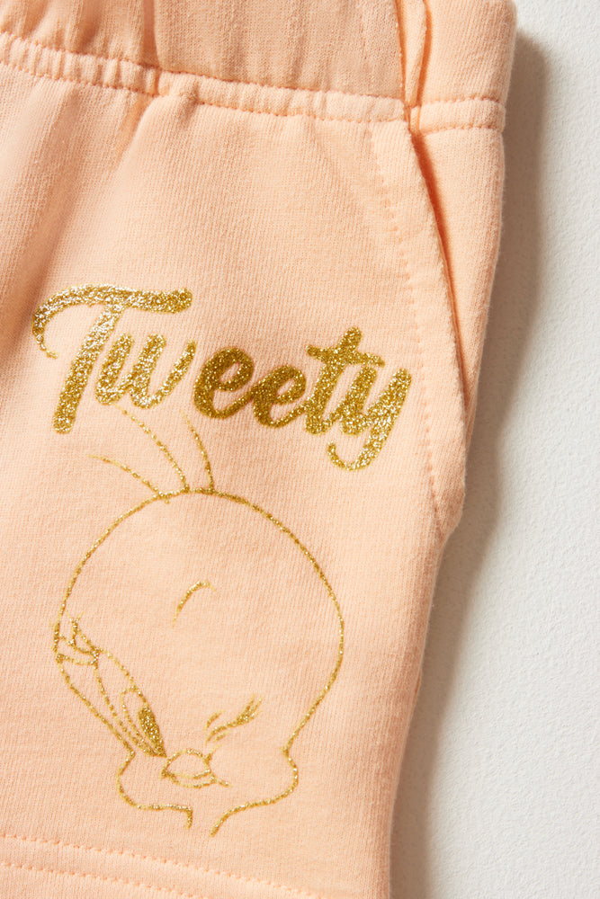 Tweety Shorts Peach
