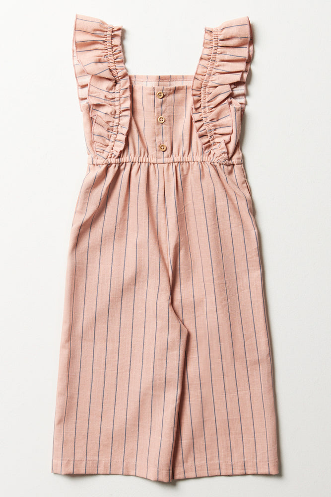 Stripe Frill Jumpsuit Dusty Pink (3)