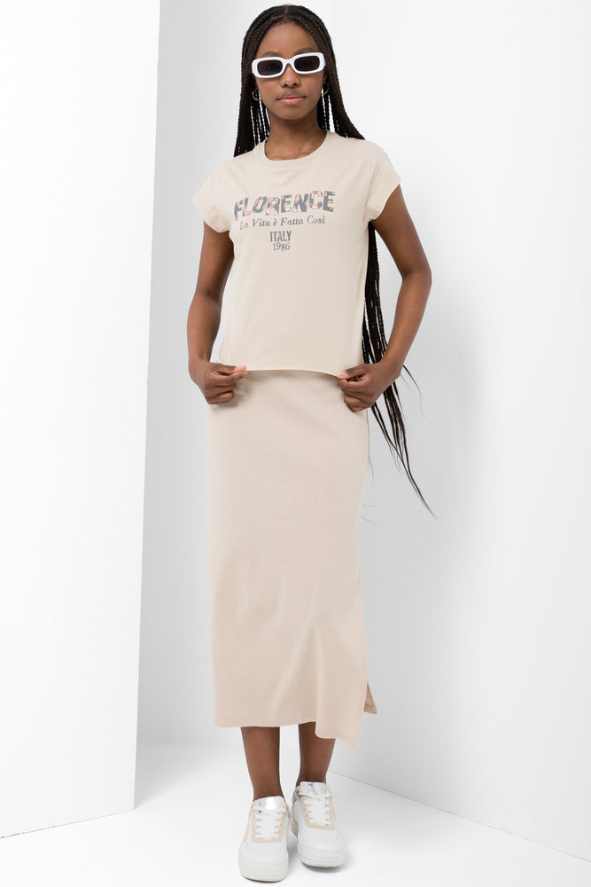 Fitting Short Sleeve T-Shirt Natural