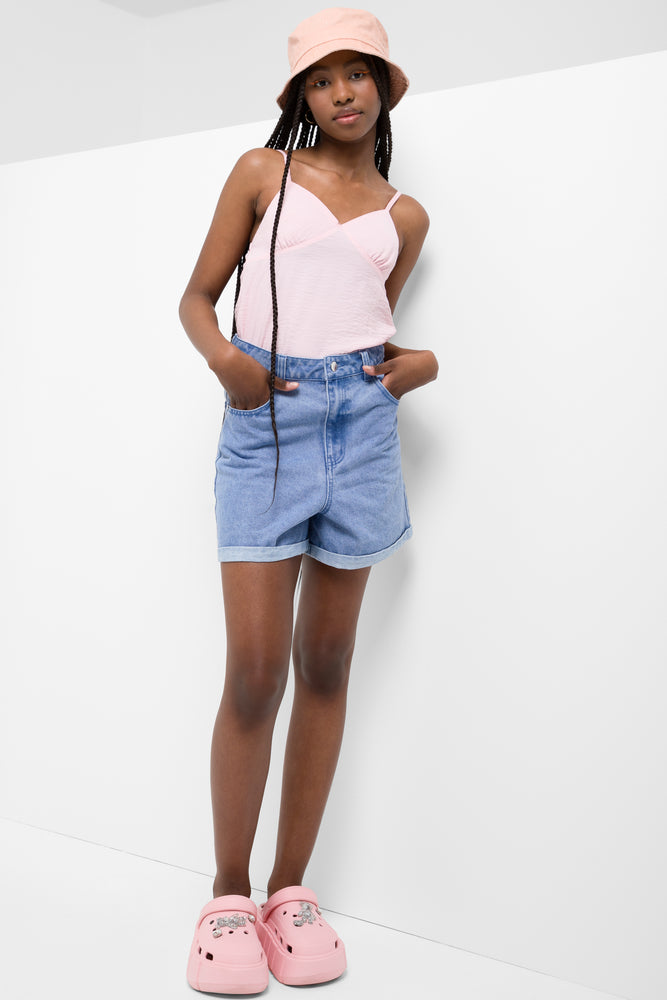 Mom Denim Shorts Blue