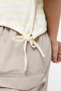 Curved Hem T-Shirt Lemon Stripe (3)