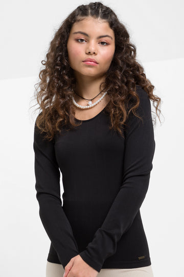 Crew Neck T-Shirt Seamless Black