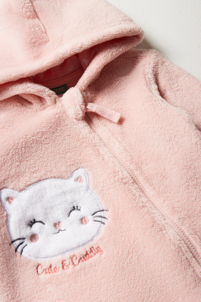 Cat Babygrow Pink (1)