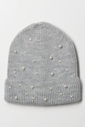 Pearl Detail Beanie Grey
