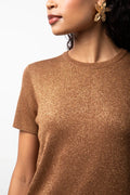 Lurex Crew Neck Short Sleeve Jersey Natural (3)