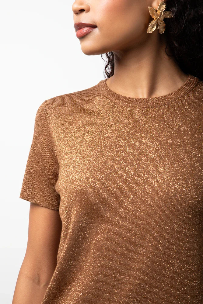 Lurex Crew Neck Short Sleeve Jersey Natural (3)