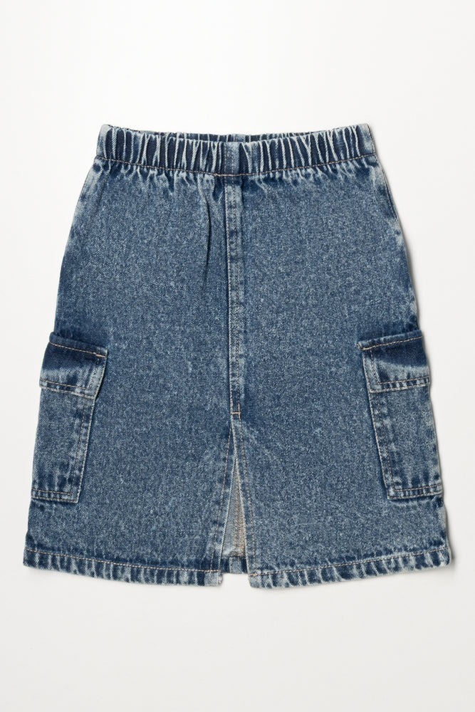 Midi Cargo Denim Skirt (2)