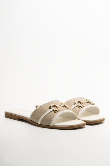 Buckle Trim Mule Natural
