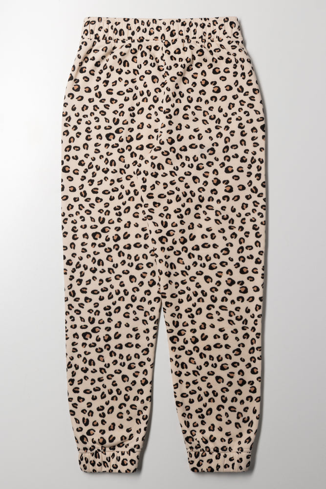 Leopard Print Pull On Trackpants Natural (2)