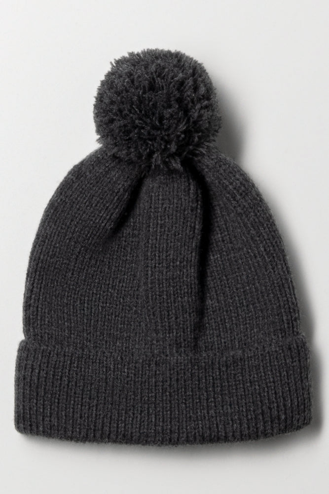 Pom Pom Beanie Dark Grey
