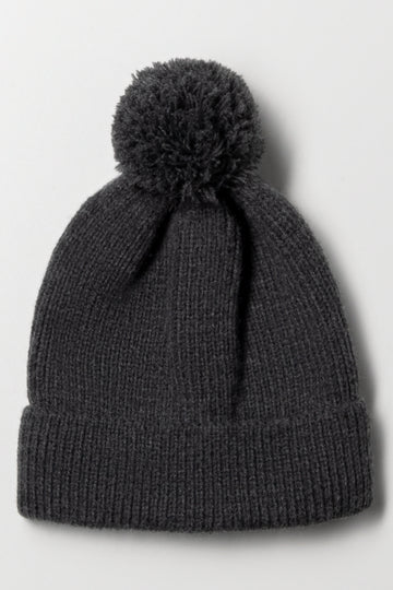 Pom Pom Beanie Dark Grey