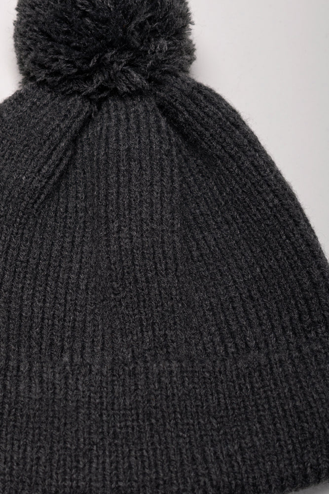 Pom Pom Beanie Dark Grey