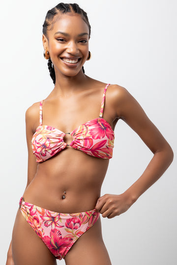 Tropical Print Bikini Top Multi