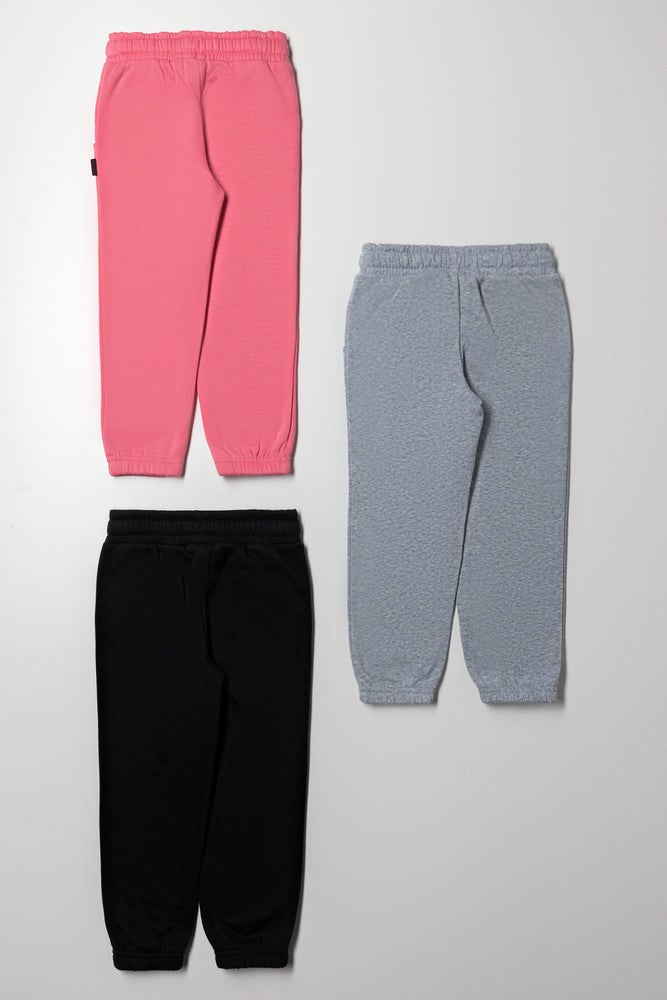 3 Pack Trackpants Pink, Black And Grey (2)